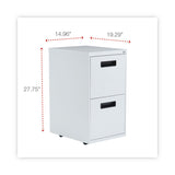 Alera® File Pedestal, Left or Right, 2 Legal/Letter-Size File Drawers, Light Gray, 14.96" x 19.29" x 27.75" (ALEPAFFLG)