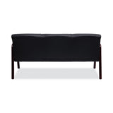Alera® Alera Reception Lounge WL 3-Seat Sofa, 65.75w x 26d.13 x 33h, Black/Mahogany (ALERL2319M)