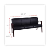 Alera® Alera Reception Lounge WL 3-Seat Sofa, 65.75w x 26d.13 x 33h, Black/Mahogany (ALERL2319M)
