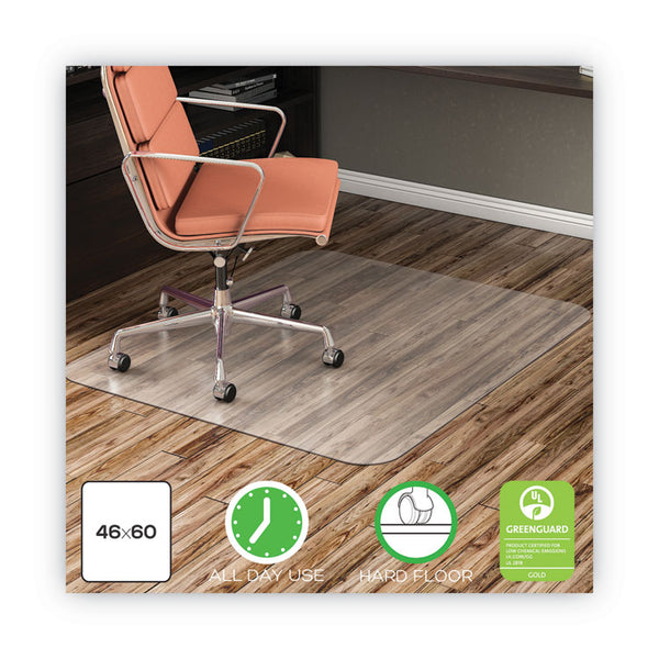 deflecto® EconoMat All Day Use Chair Mat for Hard Floors, Rolled Packed, 46 x 60, Clear (DEFCM2E442FCOM)