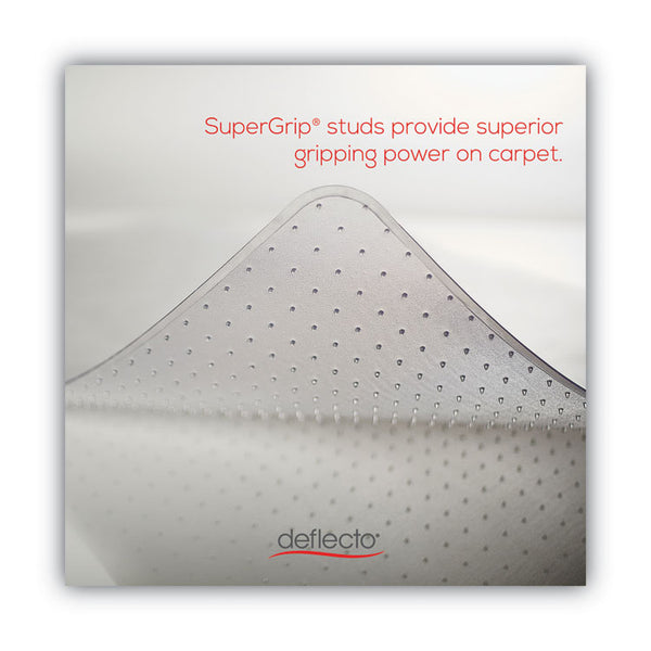 deflecto® SuperMat Frequent Use Chair Mat, Med Pile Carpet, Roll, 36 x 48, Lipped, Clear (DEFCM14113COM)