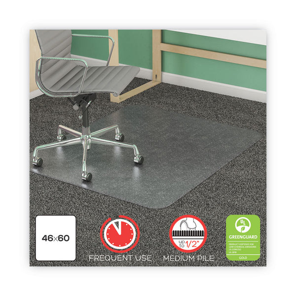 deflecto® SuperMat Frequent Use Chair Mat, Med Pile Carpet, Roll, 46 x 60, Rectangle, Clear (DEFCM14443FCOM)