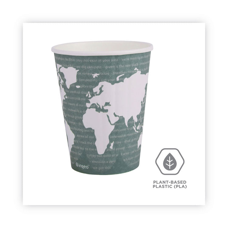 Eco-Products® World Art Renewable and Compostable Insulated Hot Cups, PLA, 12 oz, 40/Packs, 15 Packs/Carton (ECOEPBNHC12WD)