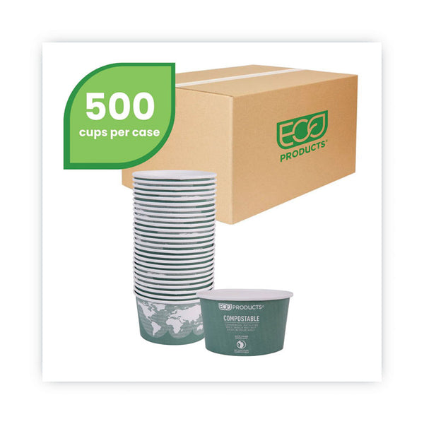 Eco-Products® World Art Renewable and Compostable Food Container, 12 oz, 4.05 Diameter x 2.5 h, Green, Paper, 25/Pack, 20 Packs/Carton (ECOEPBSC12WA) Case of 500