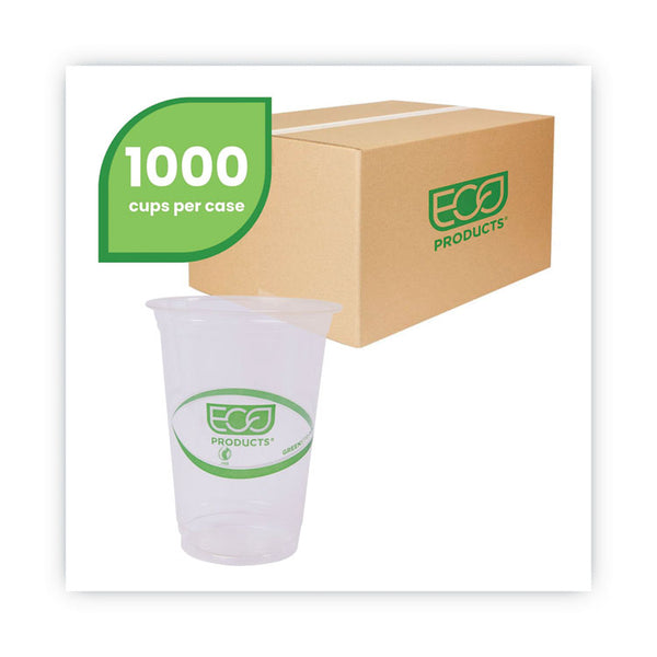 Eco-Products® GreenStripe Renewable and Compostable Cold Cups, 16 oz, Clear, 50/Pack, 20 Packs/Carton (ECOEPCC16GS)