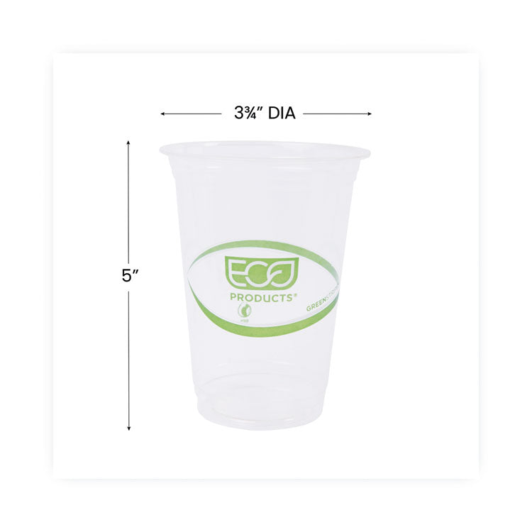 Eco-Products® GreenStripe Renewable and Compostable Cold Cups, 16 oz, Clear, 50/Pack, 20 Packs/Carton (ECOEPCC16GS)