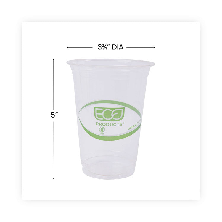 Eco-Products® GreenStripe Renewable and Compostable Cold Cups Convenience Pack, Clear, 16 oz, 50/Pack (ECOEPCC16GSPK)