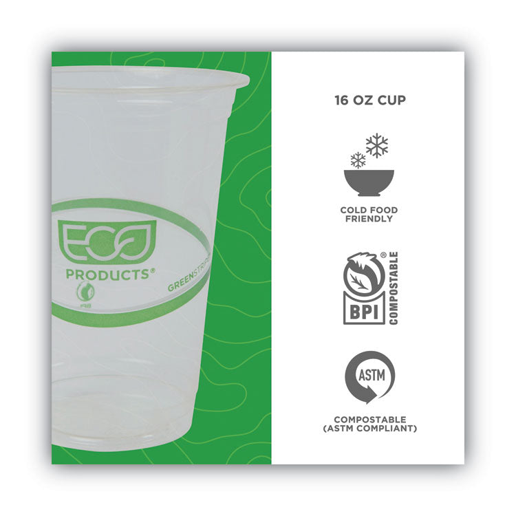 Eco-Products® GreenStripe Renewable and Compostable Cold Cups Convenience Pack, Clear, 16 oz, 50/Pack (ECOEPCC16GSPK)