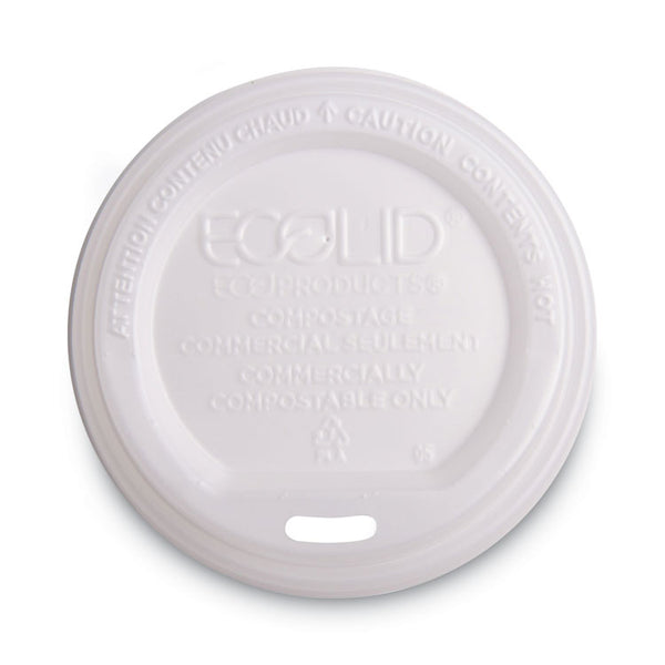 Eco-Products® EcoLid Renewable/Compostable Hot Cup Lid, PLA, Fits 10 oz to 20 oz Hot Cups, 50/Pack, 16 Packs/Carton (ECOEPECOLIDW)