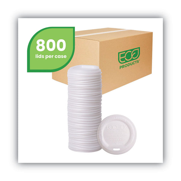 Eco-Products® EcoLid Renewable/Compostable Hot Cup Lid, PLA, Fits 10 oz to 20 oz Hot Cups, 50/Pack, 16 Packs/Carton (ECOEPECOLIDW)