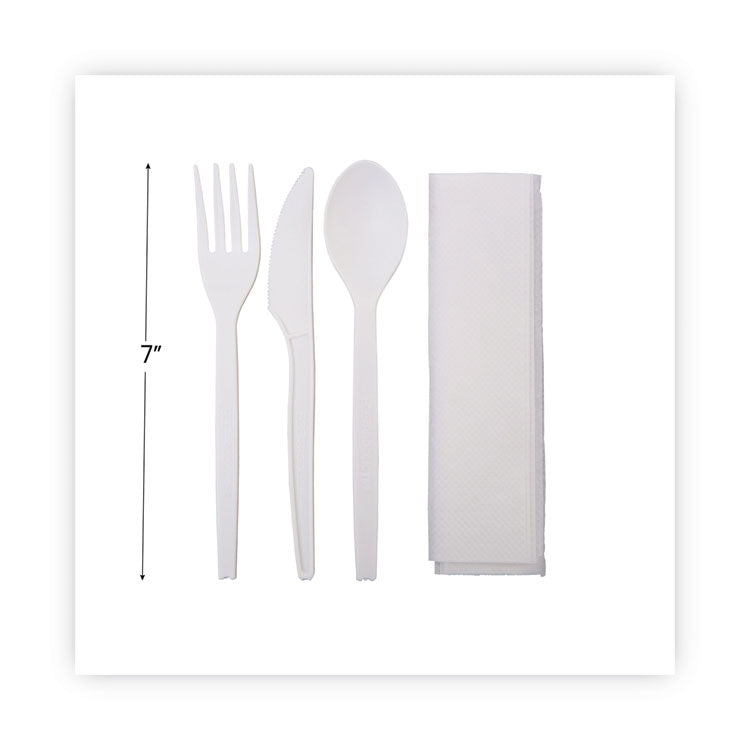 WNA EcoSense Renewable PSM Wrapped Cutlery Kit, White, 250/Carton (WNAEPS005) Case of 250