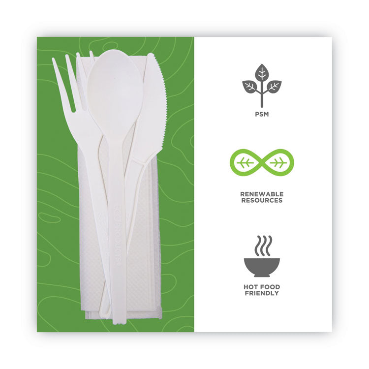 WNA EcoSense Renewable PSM Wrapped Cutlery Kit, White, 250/Carton (WNAEPS005) Case of 250