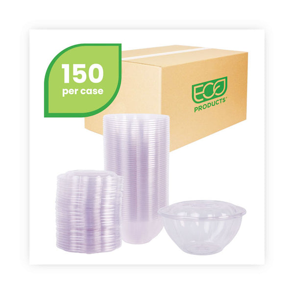 Eco-Products® Renewable and Compostable Salad Bowls with Lids, 32 oz, Clear, Plastic, 50/Pack, 3 Packs/Carton (ECOEPSB32)