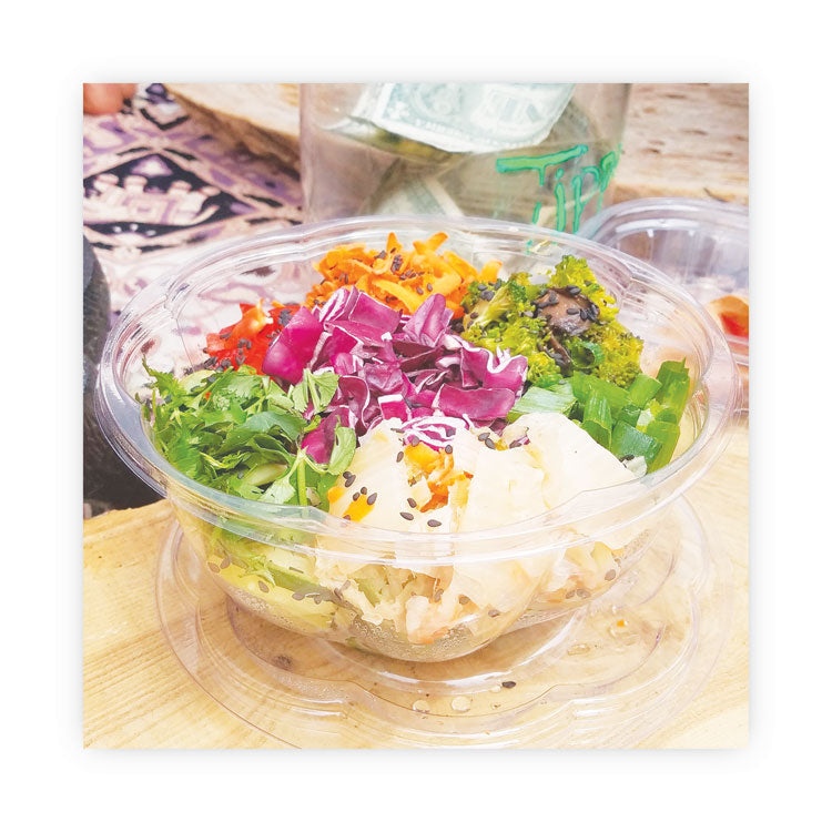 Eco-Products® Renewable and Compostable Salad Bowls with Lids, 32 oz, Clear, Plastic, 50/Pack, 3 Packs/Carton (ECOEPSB32) Case of 150