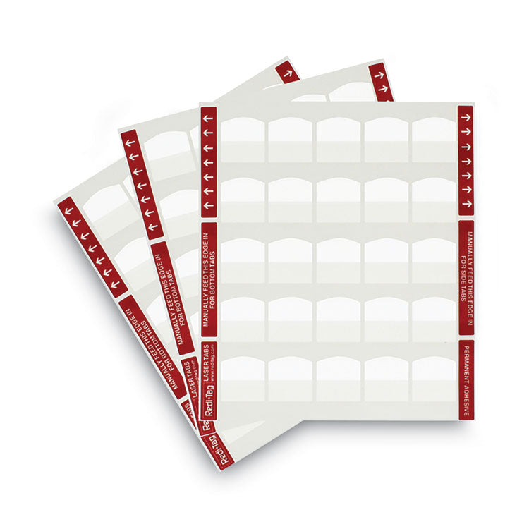 Redi-Tag® Laser Printable Index Tabs, 1/5-Cut, White, 1.13" Wide, 100/Pack (RTG33117) Box of 100