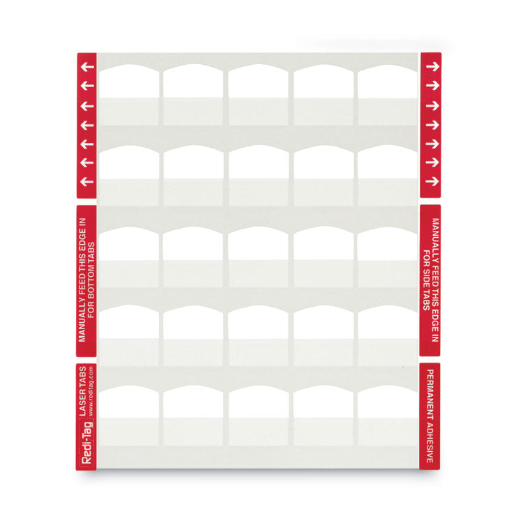 Redi-Tag® Laser Printable Index Tabs, 1/5-Cut, White, 1.13" Wide, 100/Pack (RTG33117) Box of 100