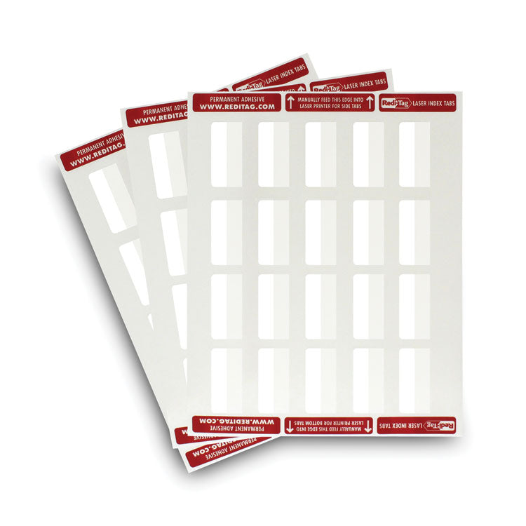 Redi-Tag® Laser Printable Index Tabs, 1/5-Cut, White, 2" Wide, 300/Pack (RTG39170) Pack of 300