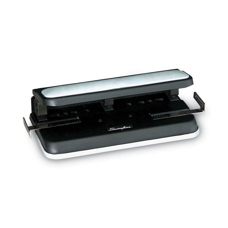 Swingline® 32-Sheet Easy Touch Two- to Three-Hole Punch with Cintamatic Centering, 9/32" Holes, Black/Gray (SWI74300)