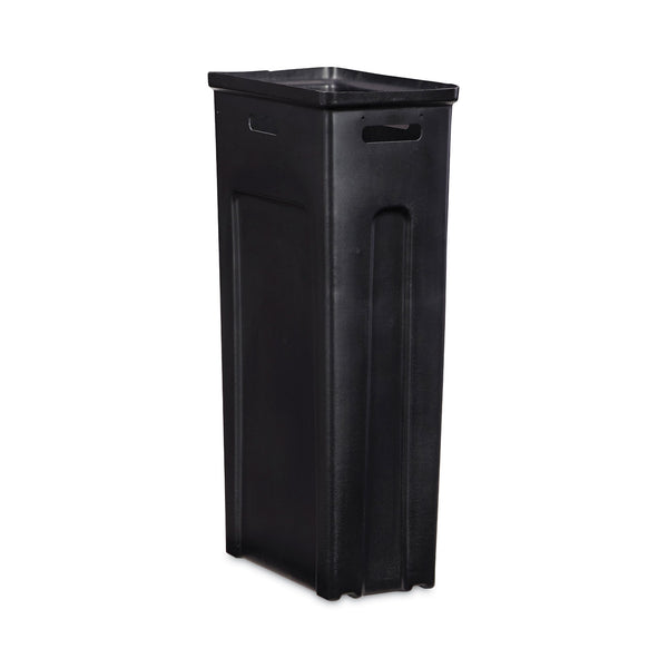 Rubbermaid Sustain Decorative Refuse with Recycling Lid, 15 gal, Metal/Plastic, Black/Green (RCP2078991) Each