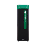 Rubbermaid Sustain Decorative Refuse with Recycling Lid, 15 gal, Metal/Plastic, Black/Green (RCP2078991) Each