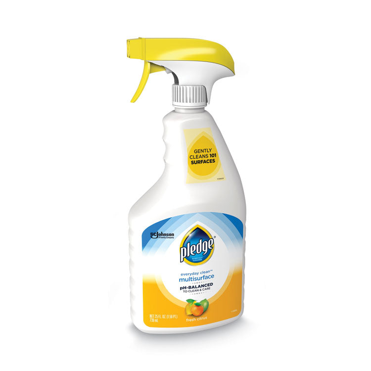 Pledge® pH-Balanced Everyday Clean Multisurface Cleaner, Clean Citrus Scent, 25 oz Trigger Spray Bottle, 6/Carton (SJN336283)