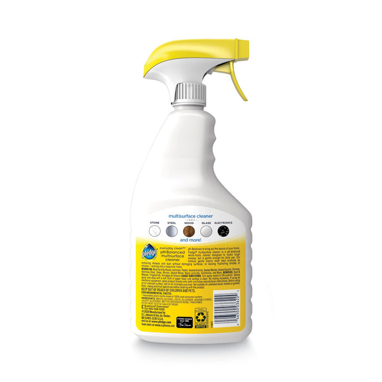 Pledge® pH-Balanced Everyday Clean Multisurface Cleaner, Clean Citrus Scent, 25 oz Trigger Spray Bottle, 6/Carton (SJN336283)