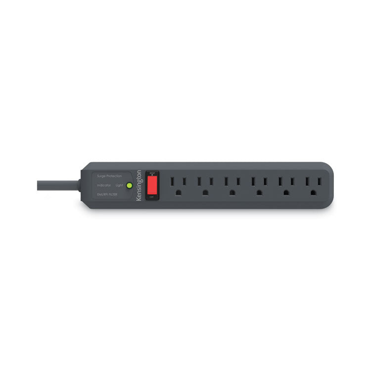 Kensington® Guardian Surge Protector, 6 AC Outlets, 15 ft Cord, 540 J, Gray (KMW38215) Each