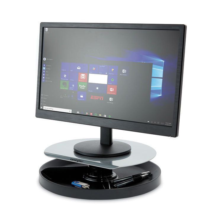 Kensington® Spin2 Monitor Stand with SmartFit, 12.6" x 12.6" x 2.25" to 3.5", Black, Supports 40 lbs (KMW52787) Each