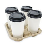 Boardwalk® Cup Carrier Tray, 8 oz to 32 oz, Four Cups, Kraft, 300/Carton (BWK4CUPCARRIER) Case of 300