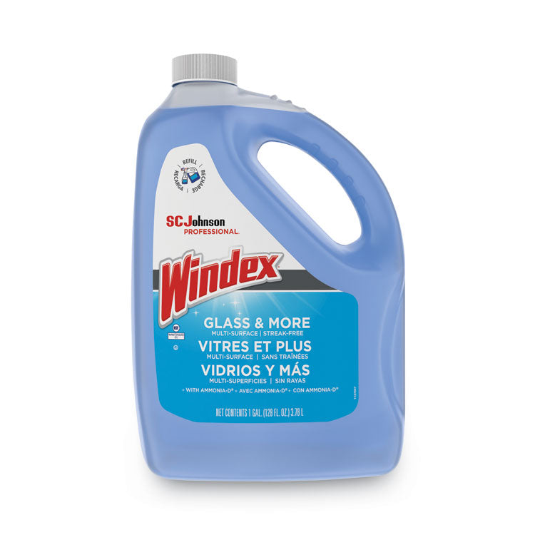 Windex® Glass Cleaner with Ammonia-D, 1 gal Bottle, 4/Carton (SJN696503)