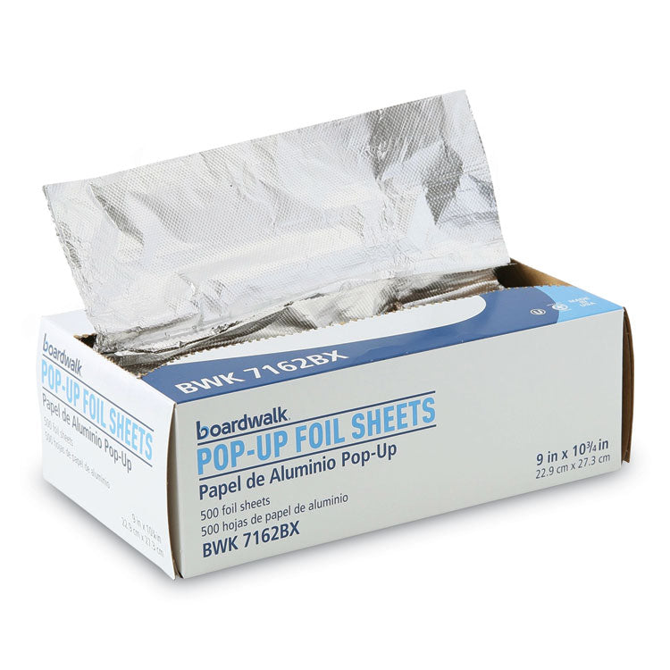 Boardwalk® Standard Aluminum Foil Pop-Up Sheets, 9 x 10.75, 500/Box (BWK7162BX) Box of 500