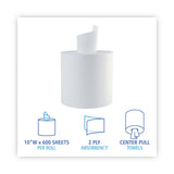 Boardwalk® Center-Pull Roll Towels, 2-Ply, 10 x 7.6, White, 600/Roll, 6/Carton (BWK410322)