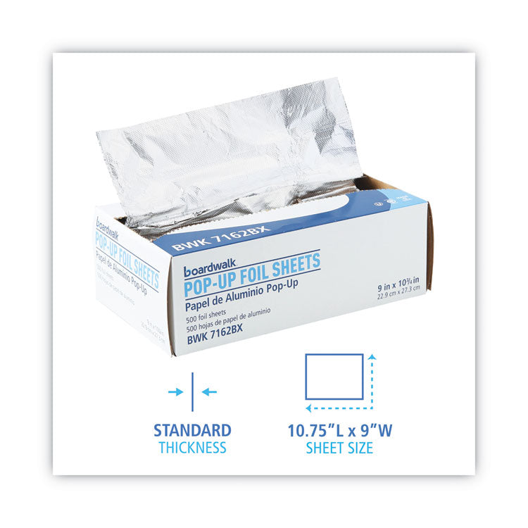 Boardwalk® Standard Aluminum Foil Pop-Up Sheets, 9 x 10.75, 500/Box, 6 Boxes/Carton (BWK7162) Each