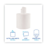 Boardwalk® Center-Pull Roll Towels, 2-Ply, 7.6 x 8.9, White, 600/Roll, 6/Carton (BWK410321)
