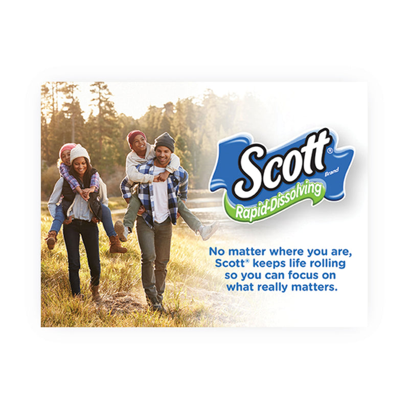 Scott® Rapid-Dissolving Toilet Paper, Bath Tissue, Septic Safe, 1-Ply, White, 231 Sheets/Roll, 4/Rolls/Pack, 12 Packs/Carton (KCM47617) Case of 48