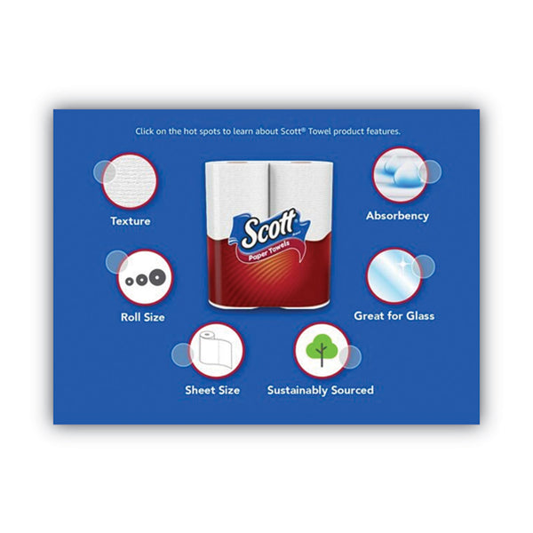 Scott® Choose-A-Sheet Mega Kitchen Roll Paper Towels, White, 1-Ply, 6.5 x 11, 102 Sheets/Roll, 12 Rolls/Pack (KCM55416) Pack of 12