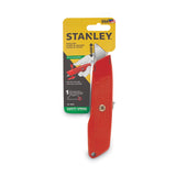 Stanley® Interlock Safety Utility Knife with Self-Retracting Round Point Blade, 5.63" Metal Handle, Red Orange (BOS10189C) Each