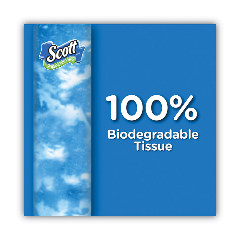 Scott® Rapid-Dissolving Toilet Paper, Bath Tissue, Septic Safe, 1-Ply, White, 231 Sheets/Roll, 4/Rolls/Pack, 12 Packs/Carton (KCM47617) Case of 48