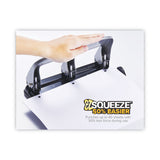 Bostitch® 40-Sheet EZ Squeeze Three-Hole Punch, 9/32" Holes, Black/Silver (ACI2240)