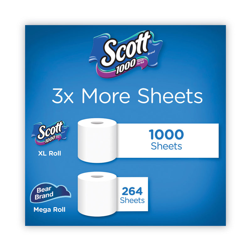 Scott® Toilet Paper, Septic Safe, 1-Ply, White, 1,000 Sheets/Roll, 12 Rolls/Pack, 4 Pack/Carton (KCM10060) Case of 48