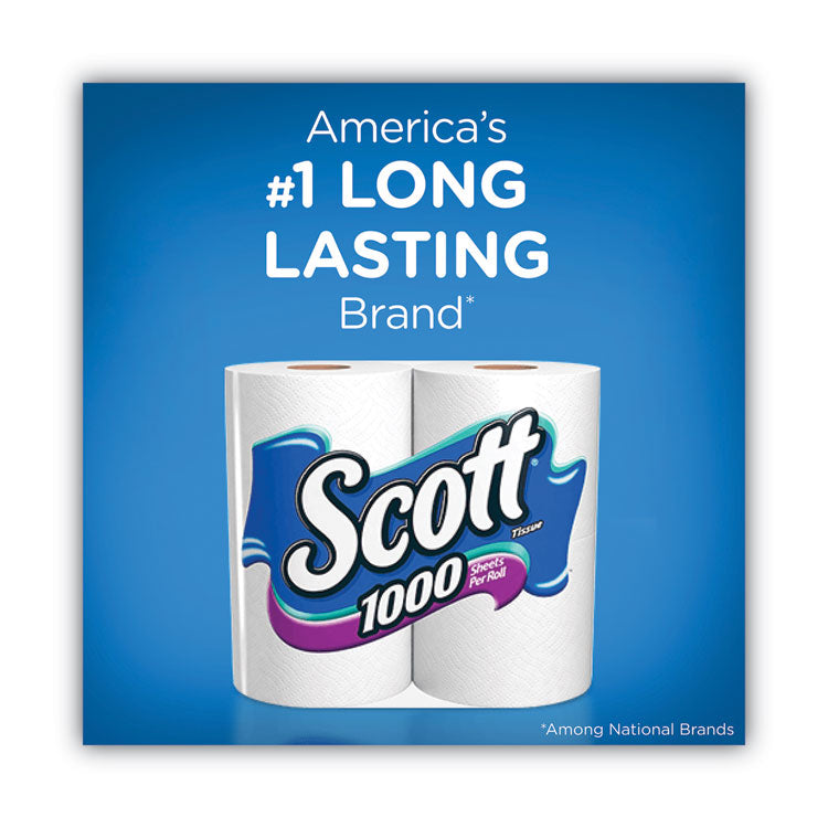 Scott® 1000 Bathroom Tissue, Septic Safe, 1-Ply, White, 1,000 Sheet/Roll, 20/Pack (KCC20032) Pack of 20