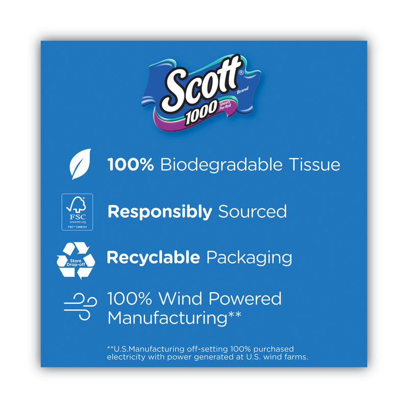 Scott® Standard Roll Bathroom Tissue, Septic Safe, 1-Ply, White, 1,000 Sheets/Roll, 20/Pack, 2 Packs/Carton (KCM20032CT) Each