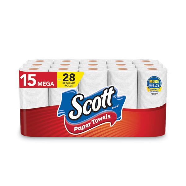 Scott® Choose-A-Sheet Mega Kitchen Roll Paper Towels, 1-Ply, 7.31 x 11, White, 102/Roll, 15 Rolls Carton (KCC36371)