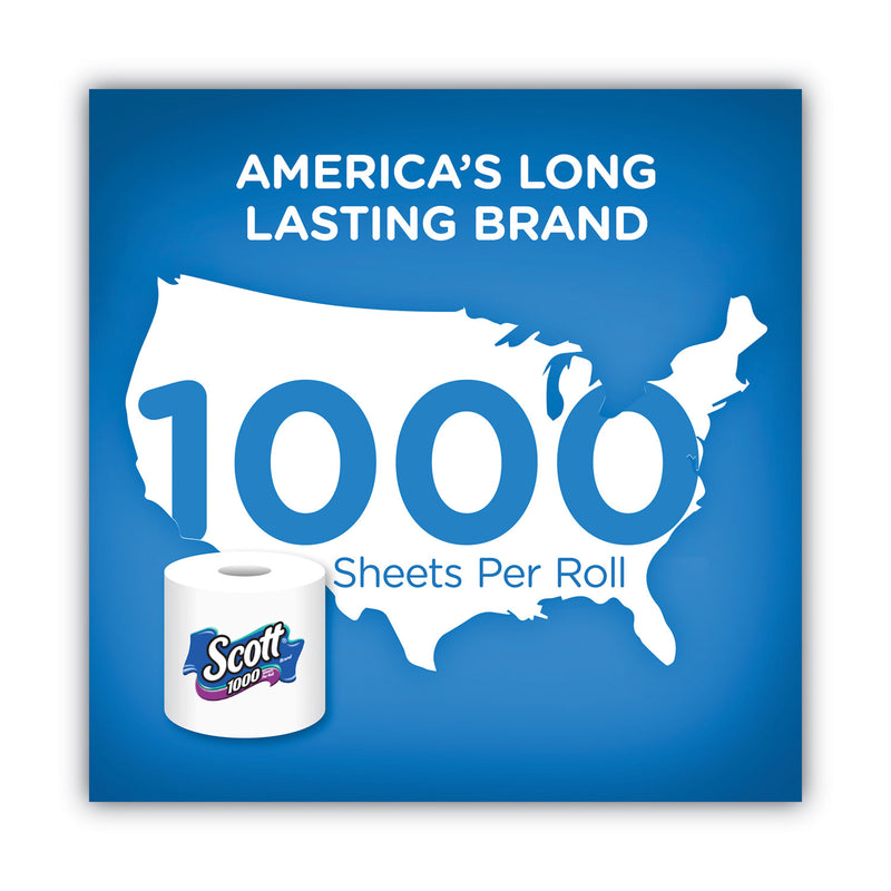 Scott® 1000 Bathroom Tissue, Septic Safe, 1-Ply, White, 1,000 Sheet/Roll, 20/Pack (KCM20032PK) Pack of 20