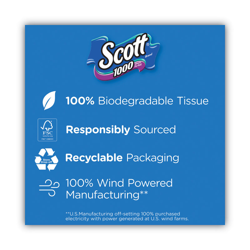 Scott® Toilet Paper, Septic Safe, 1-Ply, White, 1,000 Sheets/Roll, 12 Rolls/Pack, 4 Pack/Carton (KCM10060) Case of 48