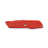 Stanley® Interlock Safety Utility Knife with Self-Retracting Round Point Blade, 5.63" Metal Handle, Red Orange (BOS10189C) Each