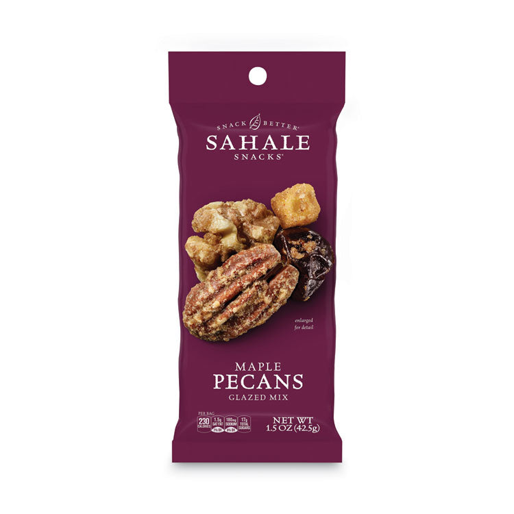 Sahale Snacks® Glazed Mixes, Maple Cinnamon Pecan Walnut, 1.5 oz Pouch, 18/Carton (SMU00018) Each