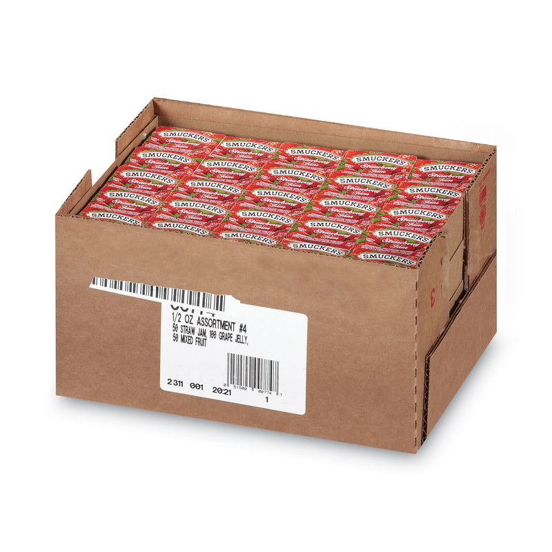 Smucker's Smucker's Jam Assortment, Single Serving Packs, 0.5 oz, 200/Carton (SMU774) 200 Packs