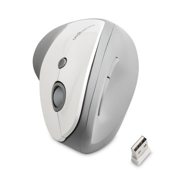 Kensington® Pro Fit Ergo Vertical Wireless Mouse, 2.4 GHz Frequency/65.62 ft Wireless Range, Right Hand Use, Gray (KMW75520) Each