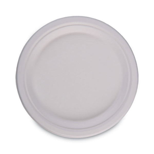 Boardwalk® Bagasse Dinnerware, Plate, 9" dia, White, 500/Carton (BWKPLATEWF9)